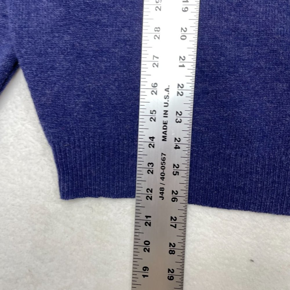 North Winds Mens Vintage 100% Lambs Wool V Neck Sweater Size L Blue Jumper - Picture 5 of 9
